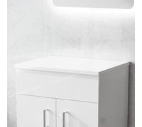 Nes Home 505mm Gloss White Mdf Bathroom Worktop For Vanity Cabinet