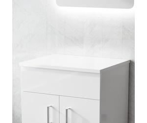 Nes Home 505mm Gloss White MDF Bathroom Worktop For Vanity Cabinet