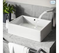 Nes Home 510 x 360mm Cloakroom Rectangle Stand Alone Counter Top Basin Sink in White Nes Home White