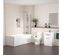 Nes Home 550mm Freestanding Doors Vanity with Toilet, Shower Bath & Taps Set