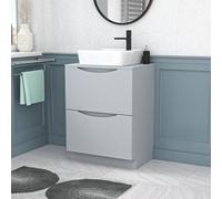 Nes Home 600mm Freestanding Matte Grey Vanity Unit Ceramic Rounded Corner Basin