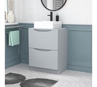 Nes Home 600mm Freestanding Matte Grey Vanity Unit Square Basin