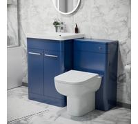 Nes Home 600mm Freestanding Vanity Unit With Basin, Toilet, Wc Unit Royal Blue
