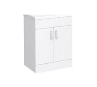 Nes Home 600mm Freestanding White Vanity Unit (Excluding Basin)
