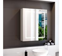 Nes Home 600mm Led 2 Doors White Bathroom Mirror Cabinet Battery Powered