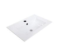 600mm x 400mm Modern White Slim Ceramic Inset Basin