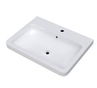 Nes Home 600mm White Ceramic Mid-Edge Basin Comes With Single Tap Hole And Overflow