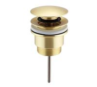 Nes Home 68mm Brushed Brass Round Click Clack Sprung Bath Waste with Overflow