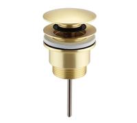 Nes Home 68mm Brushed Brass Round Click Clack Sprung Bath Waste with Overflow