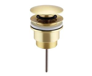 Nes Home 68mm Brushed Brass Round Click Clack Sprung Bath Waste with Overflow