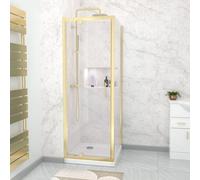 Nes Home 760 X 760mm Pivot Door Shower Enclosure & Side Panel Brushed Brass