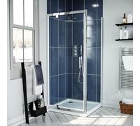 Nes Home 760 x 760mm Pivot Door Shower Enclosure & Side Panel Chrome