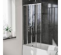 Nes Home 800 X 1400 mm 4 Fold Door Bath Shower Screen Chrome Frame