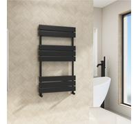 Nes Home 800 x 450mm Flat Panel Heated Towel Rail Radiator Anthracite