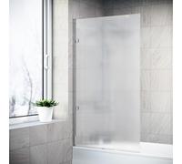 Nes Home 800mm Fluted Bath Screen, Easy Clean Chrome Aluminum and Parts
