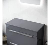 Nes Home 800mm Gloss Grey MDF Bathroom Worktop For Vanity Cabinet