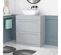 Nes Home 800mm Matte Grey Basin Vanity And Rounded Rectangle Basin Sink Unit