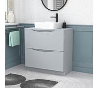 Nes Home 800mm Matte Grey Drawers Vanity, Worktop & Square Rounded Corner Basin