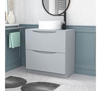 Nes Home 800mm Matte Grey Freestanding Drawers Vanity & Worktop With Round Basin