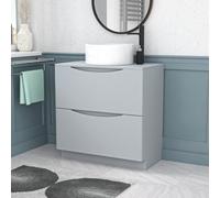 Nes Home 800mm Matte Grey Freestanding Vanity With Worktop And 420mm Round Basin