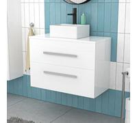 Nes Home 800mm Wall Hung Cabinet with Countertop Rectangular Basin and Worktop