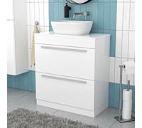 Nes Home 800mm White Basin Vanity And Rounded Rectangle Basin Sink Unit