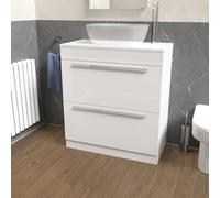 Nes Home 800mm White Vanity Unit Cabinet With Worktop
