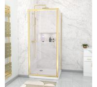 Nes Home 900 x 700mm Pivot Door Shower Enclosure & Side Panel Brushed Brass