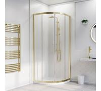 Nes Home 900 x 900mm Quadrant Corner Shower Enclosure Brushed Brass