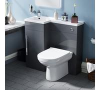 Nes Home 900mm Grey L-Shape Lh Basin Vanity Unit Sink And Toilet Debra