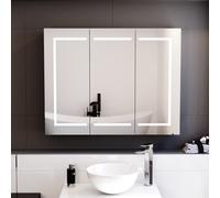 Nes Home 900mm Led 3 Doors White Bathroom Mirror Cabinet Battery Powered