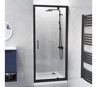 Nes Home 900mm Pivot Shower Door Enclosure Screen 6mm Tempered Glass Matte Black