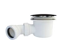 Nes Home 90mm Black Top Fast Flow Shower Tray Waste with Quick-Release Inner Unit for Easy Cleaning