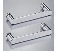 Universal Rounded Chrome 145mm Hole Centre Shower Door Handle