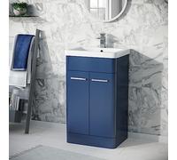 Nes Home Afern 500mm Freestanding Vanity Unit Cabinet and Wash Basin Bathroom Royal Blue