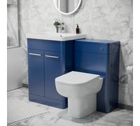 Nes Home Afern 600mm Freestanding Vanity Unit with Basin, Debra Toilet, WC unit Royal Blue