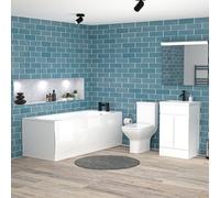 Nes Home Alaska 1700mm Round Bath,500mm Basin Vanity, Close Coupled Toilet