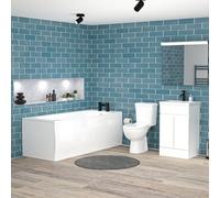 Nes Home Alaska 1700mm Round Bath,500mm Freestanding Basin Vanity,close Coupled Toilet