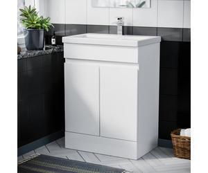 Nes Home Alaska White 600 mm Freestanding Basin Vanity Unit