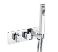 Nes Home Alice 2 Dial 2 Way Square Thermostatic Concealed Valve Diverter & Shower Handset
