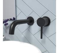 Nes Home Alice Basin Sink Matte Black Modern Brass Bathroom Wall Mounted Tap