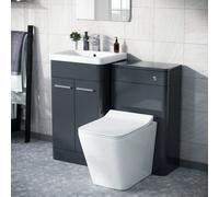 Nes Home Anthracite 1000mm Vanity Cabinet With Wc Unit And Rimless Btw Toilet