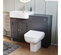 Nes Home Anthracite 1100mm Traditional Vanity Basin Wc Unit & Btw Toilet Unit