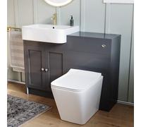 Nes Home Anthracite 1100mm Traditional Vanity Basin Wc Unit & Toilet Unit