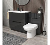 Nes Home Anthracite 1300mm Drawers Basin Vanity, Wc Unit And Btw Toilet