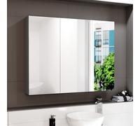 Nes Home Anthracite 900mm Bathroom Mirror Cabinet With Shelf Storage