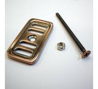 Nes Home Antique Copper Brushed Steel Kitchen Basin Sink Overflow Cover Plate & Bolt