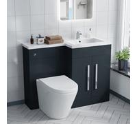 Nes Home Aric 1100mm Rh Freestanding Grey Vanity With Btw Toilet, Wc & Basin Flat Pack