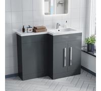Nes Home Aric Grey 1100mm Rh Freestanding Mdf Basin Cabinet Flat Pack