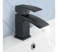 Arke Luxury Black Matt Bathroom Basin Sink Mono Mixer Single Lever Modern Tap Nes Home Black One Size